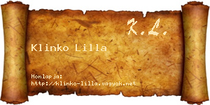 Klinko Lilla névjegykártya